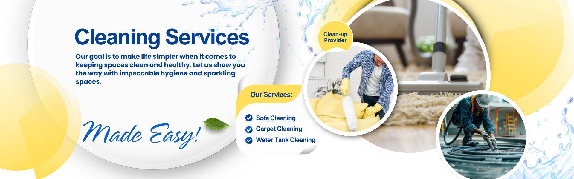 Blue and White Modern Gutter Cleaning Services Outdoor Banner 1920 x 600 px 1